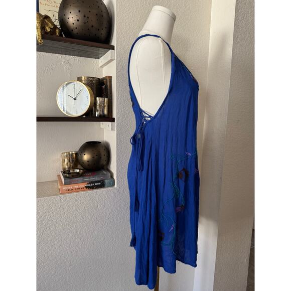 Free People Adelaide Festival Slip Dress In Ocean Blue Size XS - Picture 3 of 8